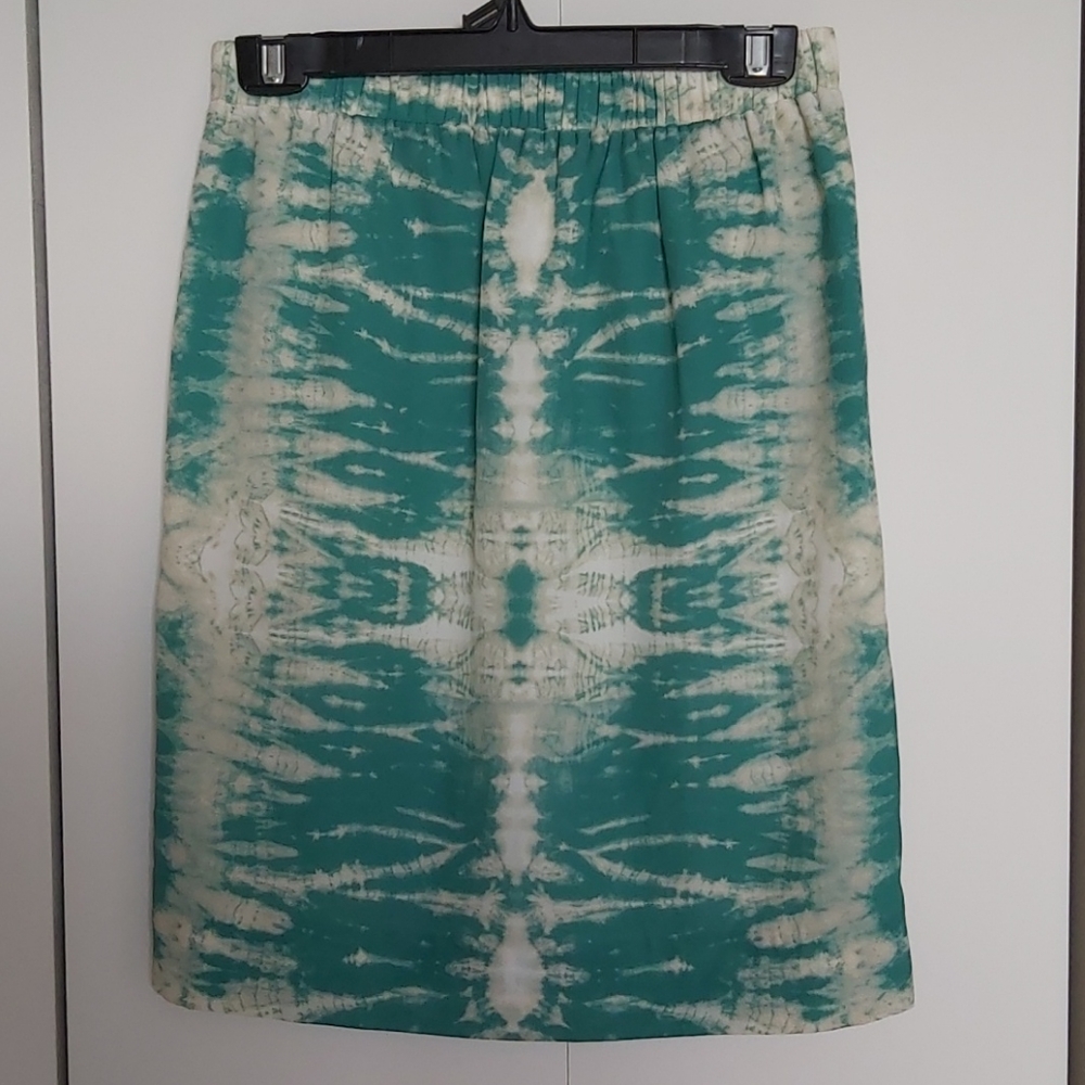 Maje Teal and Cream Tie-Dye Pencil Skirt - Picture 2 of 3